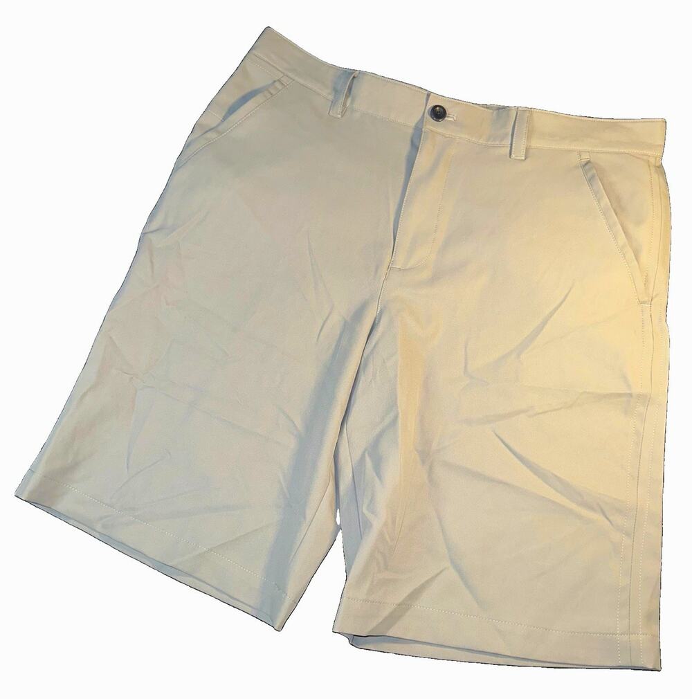 IZOD Golf Shorts Mens 34 Gray Comfort Stretch Waistband Performance Tech Khaki